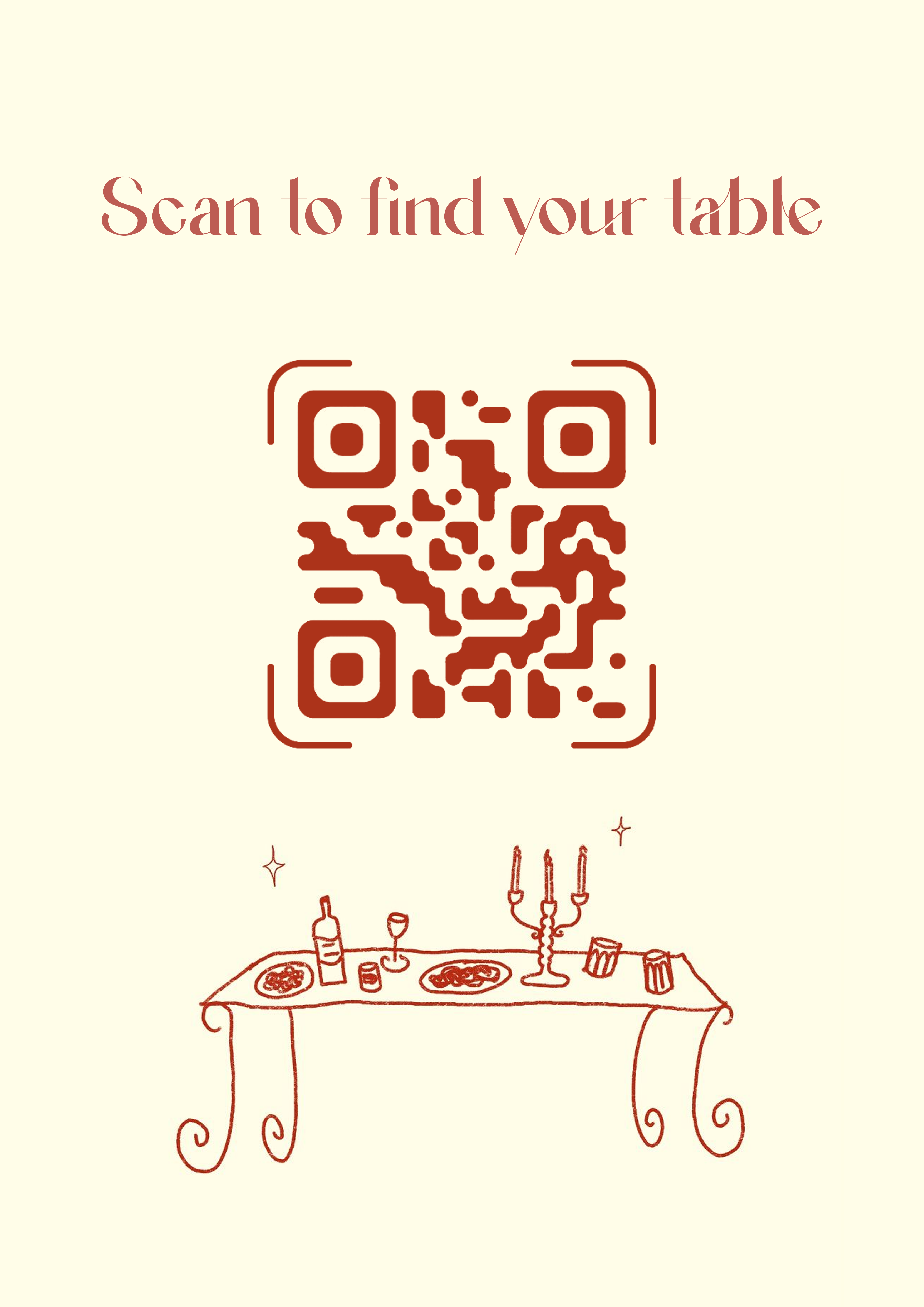 Minimal QR code signage for a clean event display